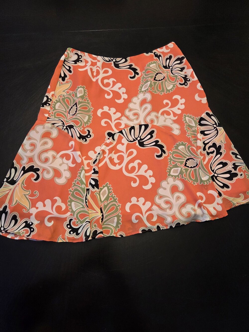 Emma James Petite A Line Coral Floral Skirt Size 6